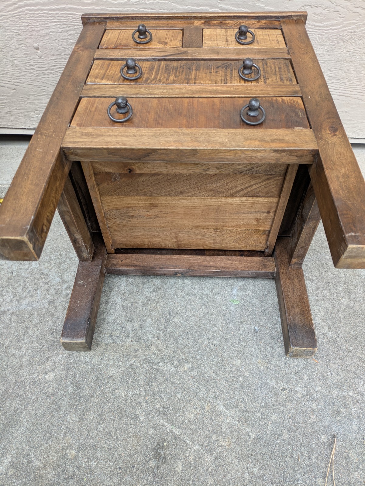 Vintage Rustic Farmhouse Asian Solid Wood Nightstand Table Chest of Drawers T23