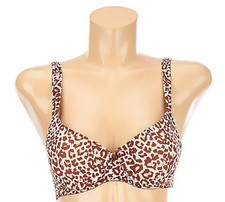 Barely Breezies T-Shirt Underwire Bra 36C Leopard A219899 Foam Cups 12967