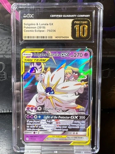 Solgaleo & Lunala GX 75/236 Holo Cosmic Eclipse Pokemon CGC 10 Pristine