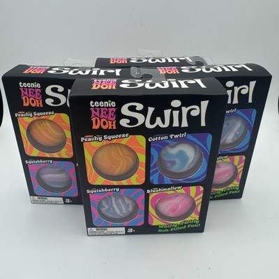 Nee Doh Teenie Swirl Tactile Squeeze Toy Balls 4-Pack Multicolor