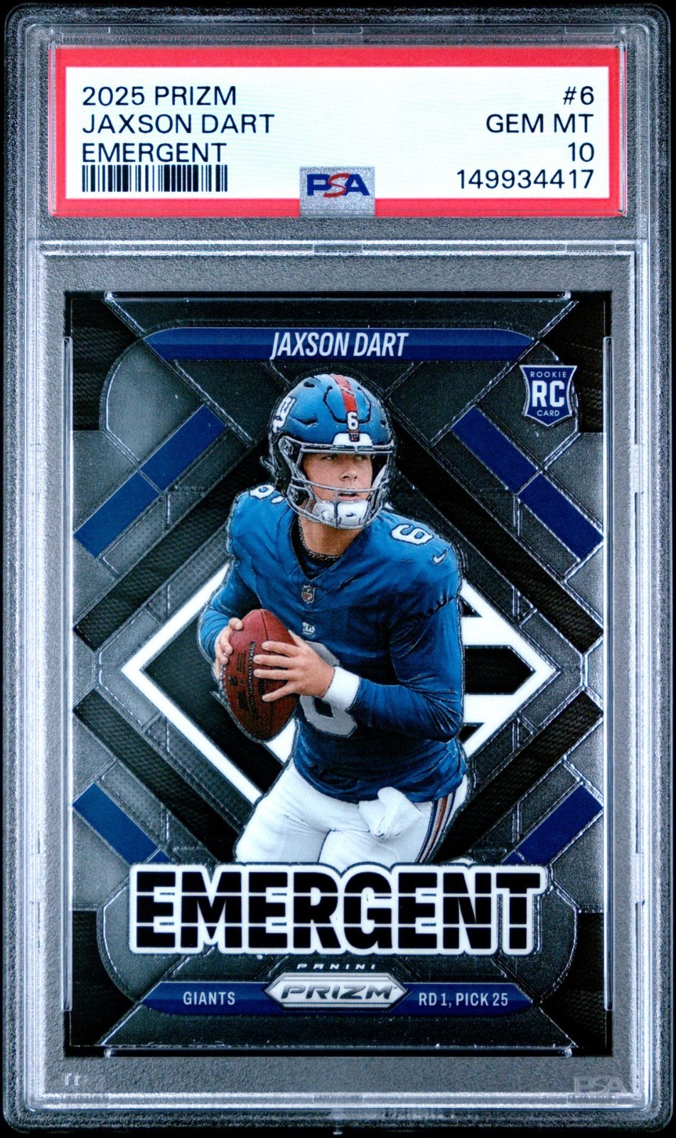 Jaxson Dart Panini Prizm Emergent #6 Base
