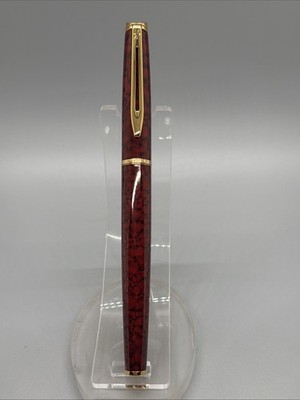 Waterman Hemisphere Fountain Pen Maron Marble Lacquer, Gold Trim, M Calligraphy