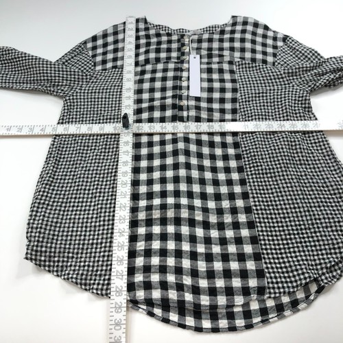 Jane And Delancey Anthropologie NEW Large Peasant Blouse Button Pullover Black - Picture 3 of 11