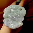 Certified Grade A Jadeite 天然緬甸翡翠 冰种春带彩紫绿雄鹰展翅