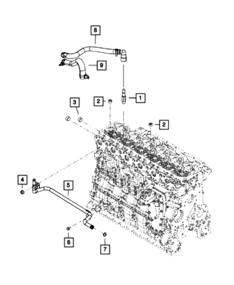 Manguera térmica delantera HVAC (2010-2012) OE 55056711AC nueva genuina Dodge Ram Foto 4 de 4