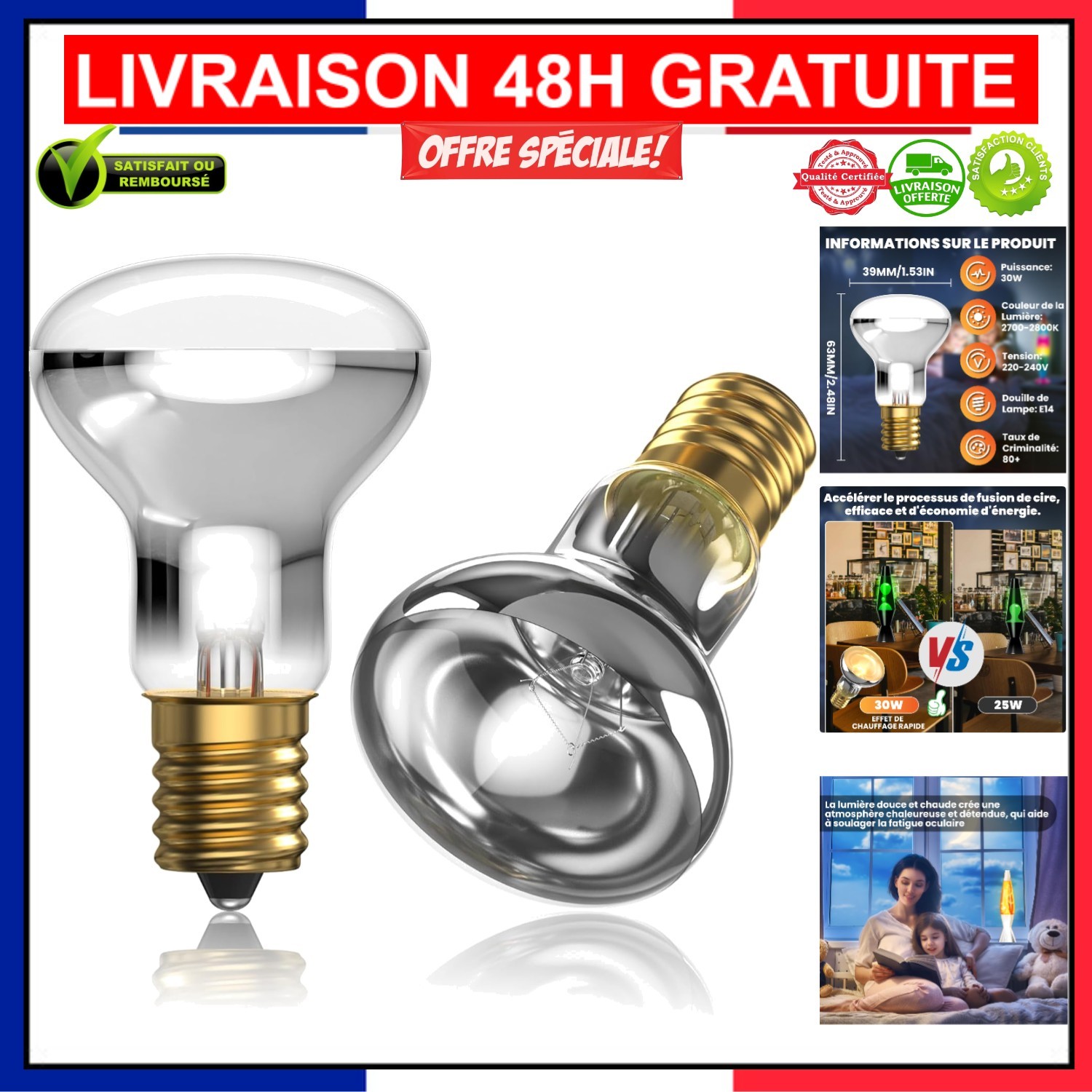 Ampoule R39 E14 30W Bonlux pour un éclairage de décoration souple