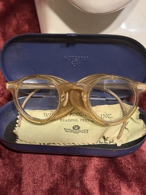 Vintage Willson Folding Safety Glasses Mesh Sides Aviation Steampunk