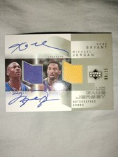 Upper Deck Kobe Bryant Michael Jordan UD Game Jersey Auto Combo MJ/KB-C 08/10