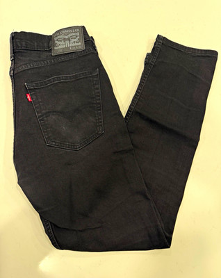 Levi's Jeans Mens Black Dark Wash Denim Slim Taper Mid Rise 5-Pocket