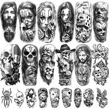 77 Sheets Halloween Chicano Temporary Tattoos for Adult Men Women, Cholo Chola O