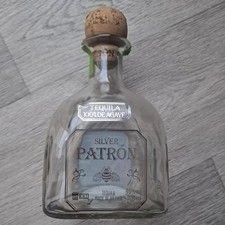Patron Tequila De Agave Empty Glass Bottle With Cork  700ml 