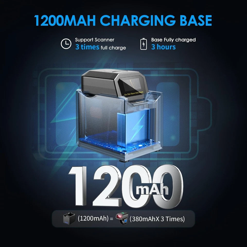 Eyoyo 2D QR Code Barcode-Scanner Wireless Bluetooth USB QR Code Scanner for PC - Bild 4 von 4