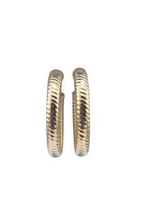 Creolen 14 Karat Gelbgold strukturiert #24274