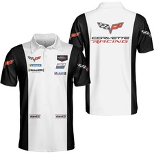 Custom Name Corvette C6 Sport Black White Men's Shirt Size S-5XL