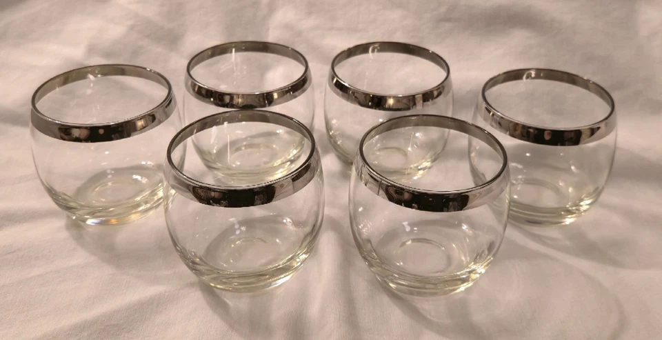 Vintage Midcentury Modern Dorothy Thorpe Style Lowball Glasses Set Of 6  - Image 4 of 4