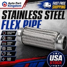 Fits Exhaust Flex Pipe 2" X 8" Heavy Duty Stainless Steel Double Braided 8 " New