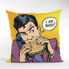 Pop Art Pillow Cover, Modern Decorative Cushion, Funny Kids Room Decor