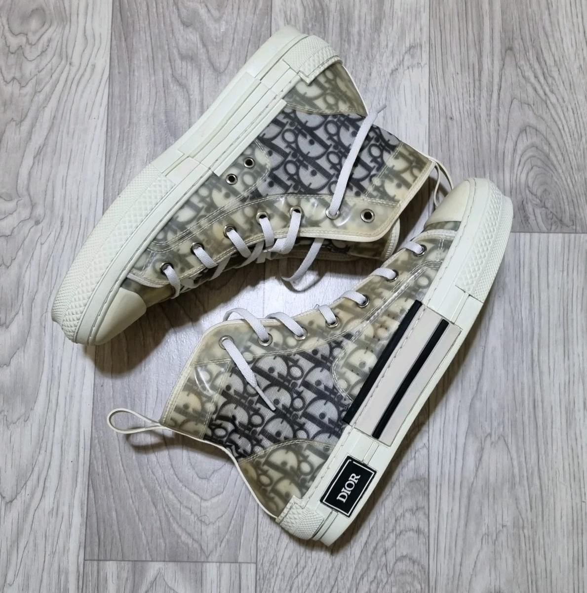 Dior B23 Shoes Men's High Top Sneakers Oblique Canvas Men’s Dior Shoes Size  Us