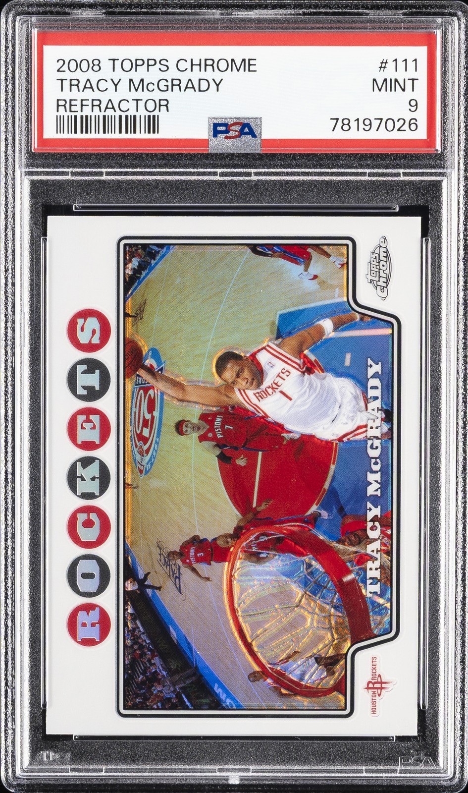 2008 TOPPS CHROME REFRACTOR #111 TRACY MCGRADY PSA 9
