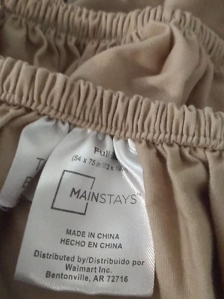 Sábana bajera Mainstays beige talla completa superior o inferior Foto 3 de 4
