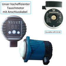 Hocheffizienter Pumpenkopf  f. Grundfos UPS 15-50 Heizungspumpe Umwälzpumpe (6m)