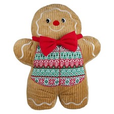 XL Deko Kissen 50cm Lebkuchenmann Weihnachtskissen Couchkissen Winter Dekoration