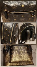 MCM Rucksack schwarz gold Visetos Small, nur ...