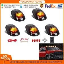 5 Pcs Smoked Cab Marker Lights 12 Led Amber Roof Top Clearance Lights Running Us