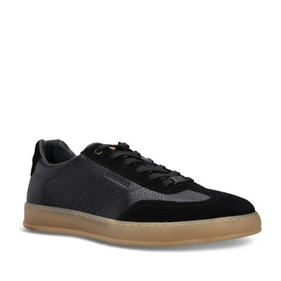 Salamander Men's Black Leather Fashion Sneakers Casual E31AWI0214001000