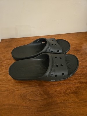 Crocs Classic Slides Sandals Shoes Womens 8 Mens 6 Black Flip Flops