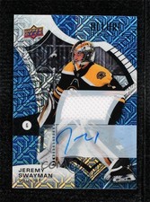 2021 Upper Deck Allure Rookies Blue Line Jersey 33/75 Jeremy Swayman Auto 11gg