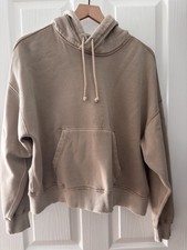 Abercrombie  Fitch Unisex Distressed Cropped Tan Hoodie - Men's XS