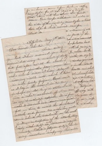 CIVIL WAR LETTER - 15th CT Infantry - Fighting During SIEGE of SUFFOLK Virginia!