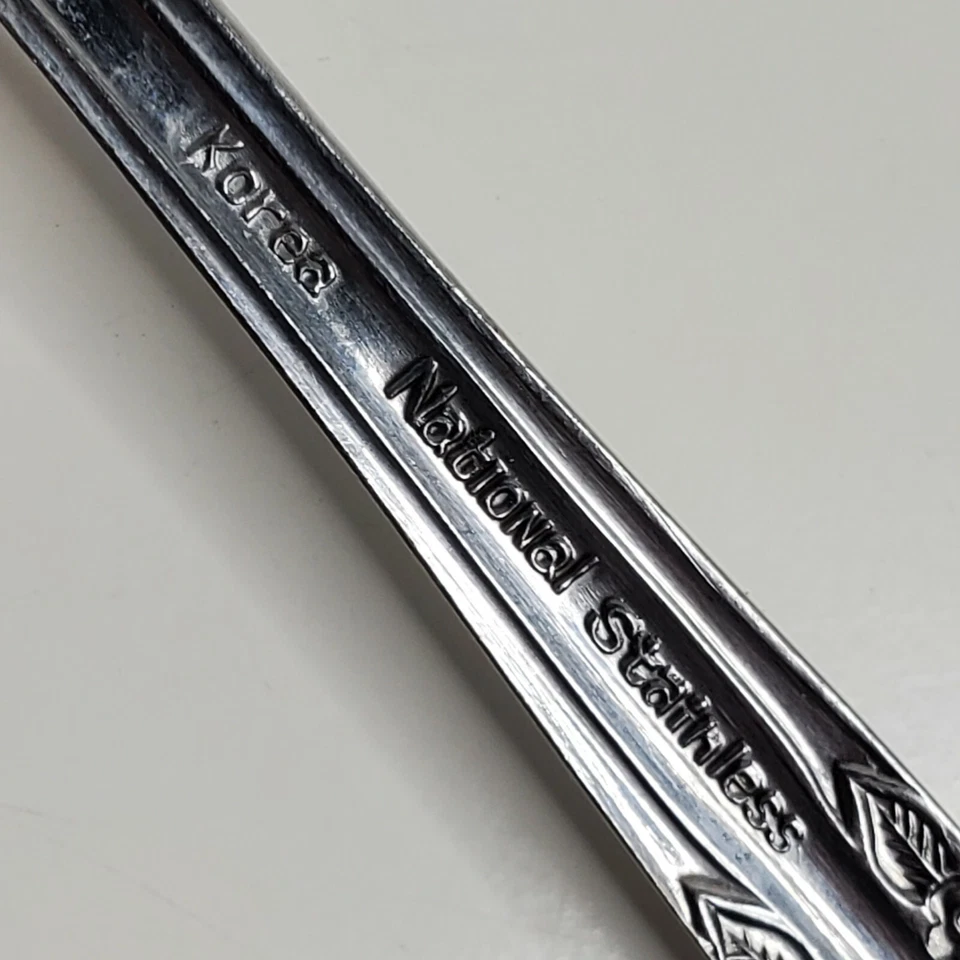 Cuchara sopa cena 1 cuenta 7,25 pulgadas acero inoxidable nacional Corea rollo floral Foto 2 de 4