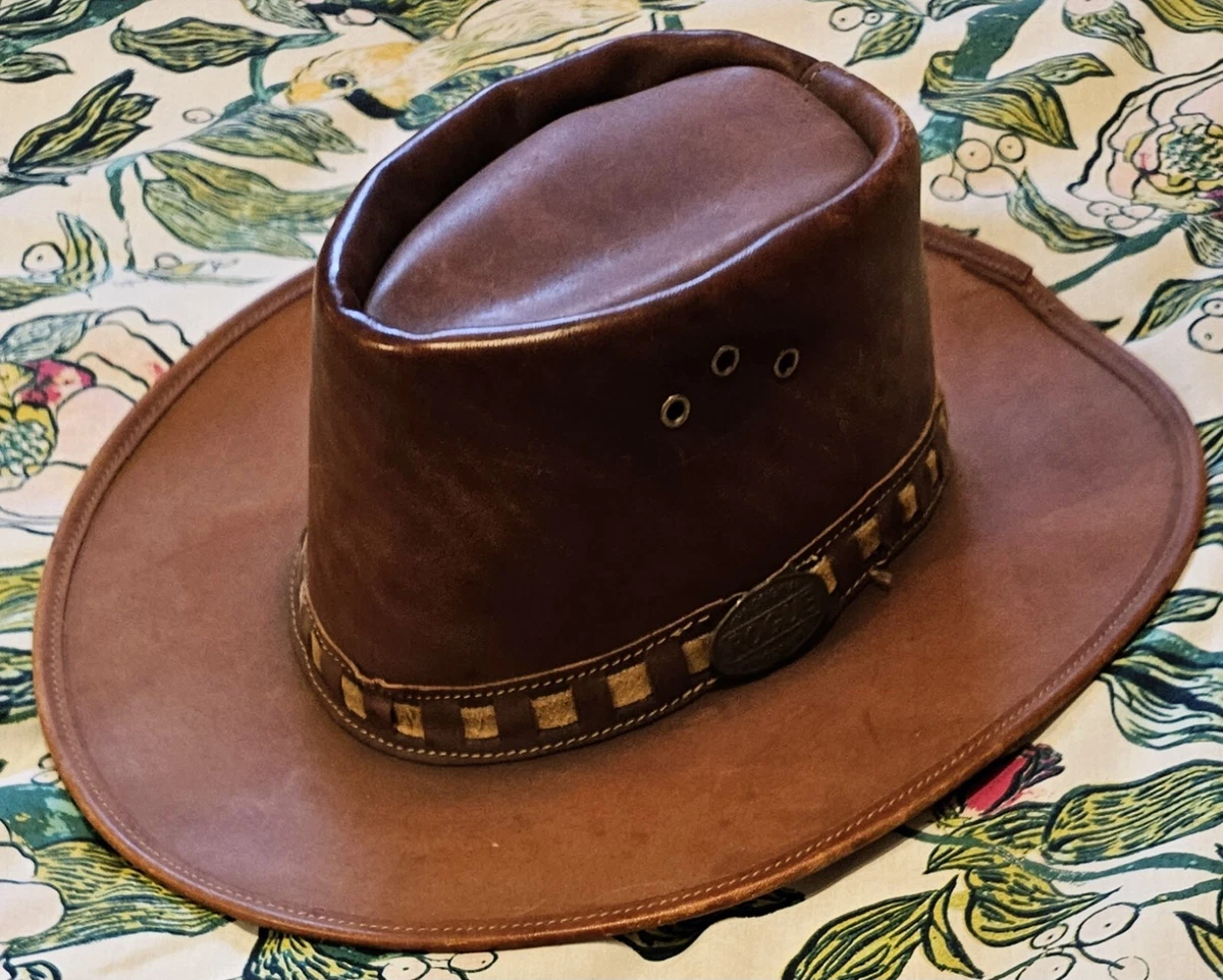 Rogue Handcrafted Leather Safari Hat - Made in South Africa - Brown - Size Large Rogue Leather Hats for Men for sale | eBay main image 2