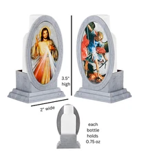 Divine Mercy Jesus & St. Michael Holy Water Bottle Holders with EMPTY Bottles