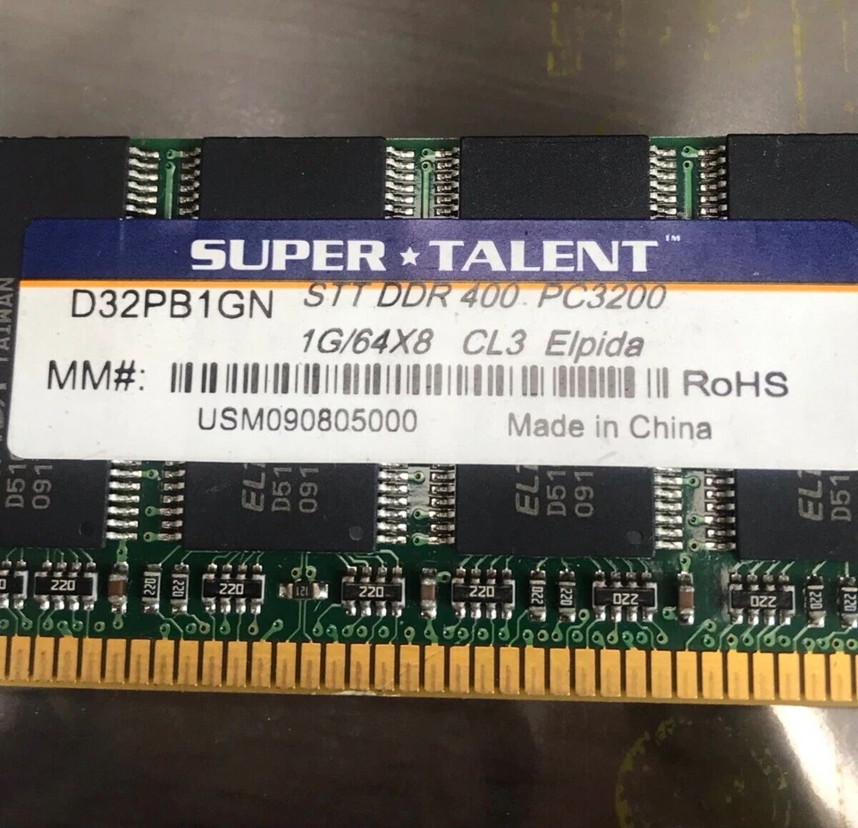 Super Talent 1GB D32PB1GN STT DDR 400 PC3200 - USM090805000 - Image 3 of 3