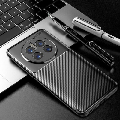 Für Huawei Mate 50 Pro Slim Kohlefaser Silikon Stoßfest Gel Handyhülle