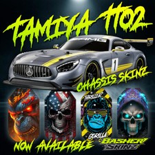 TAMIYA TT02 - RC CHASSIS protector skin - loads of designs! thick durable skinz