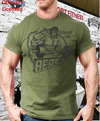 T-Shirt Unleash The Beast Herren Fitnessstudio Kleidung Training Bodybuilding Top