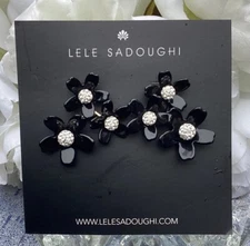 🆕 LELE SADOUGHI CRYSTAL & ACETATE GARDEN BOUQUET STUD DROP EARRINGS-NEW ON CARD