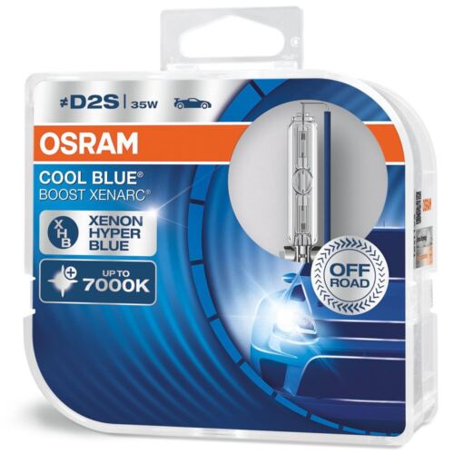 New! Osram D2S Cool Blue Boost 7000K Hyper Blue Bulbs (x2) 66240CBB-HCB