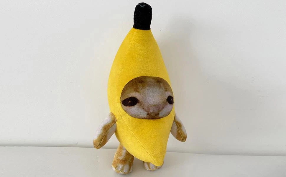 Kawaii Cat Plush Banana Cat Plush with Crying Face Making Plush Gifts for Kids