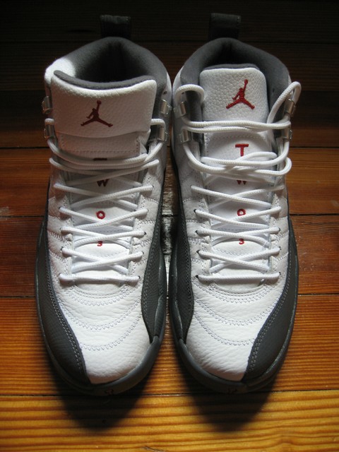 jordan 12s white and grey