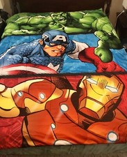 MARVEL AVENGERS ASSEMBLE TWIN BED SET FLAT FITTED SHEETS PILLOWCASE-BEDSPREAD