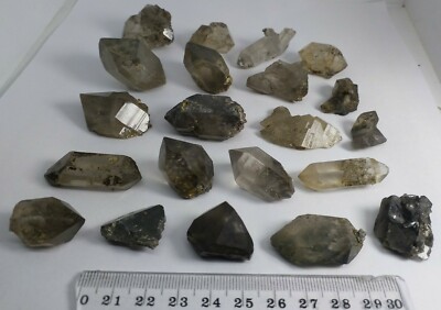 Natural Smoky Quartz Crystals terminated pieces from Pakistan. 21 pcs lot SB7