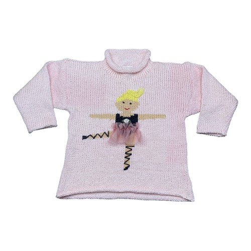 Suss Design Toddler Girl's Pink Knit Ballerina Sweater Size 4 A82