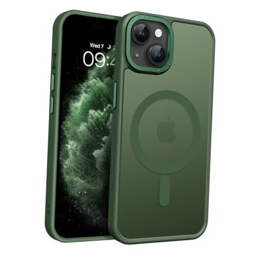 for iPhone 15 Case, iPhone 15 Phone Case Compatible with Magsafe Dark Green-image