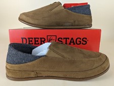 Deer Stags Slipperooz Campo Slippers Mens 7 M Brown Moccasin Slip On Shoes NWB