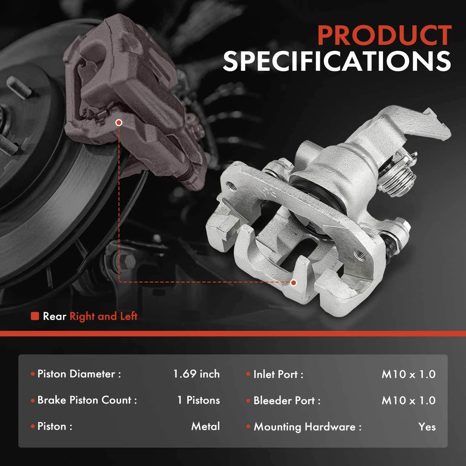Par de pinzas de freno traseras con soporte para Datsun 280ZX 1982 1983 44011P9490RE Foto 2 de 4